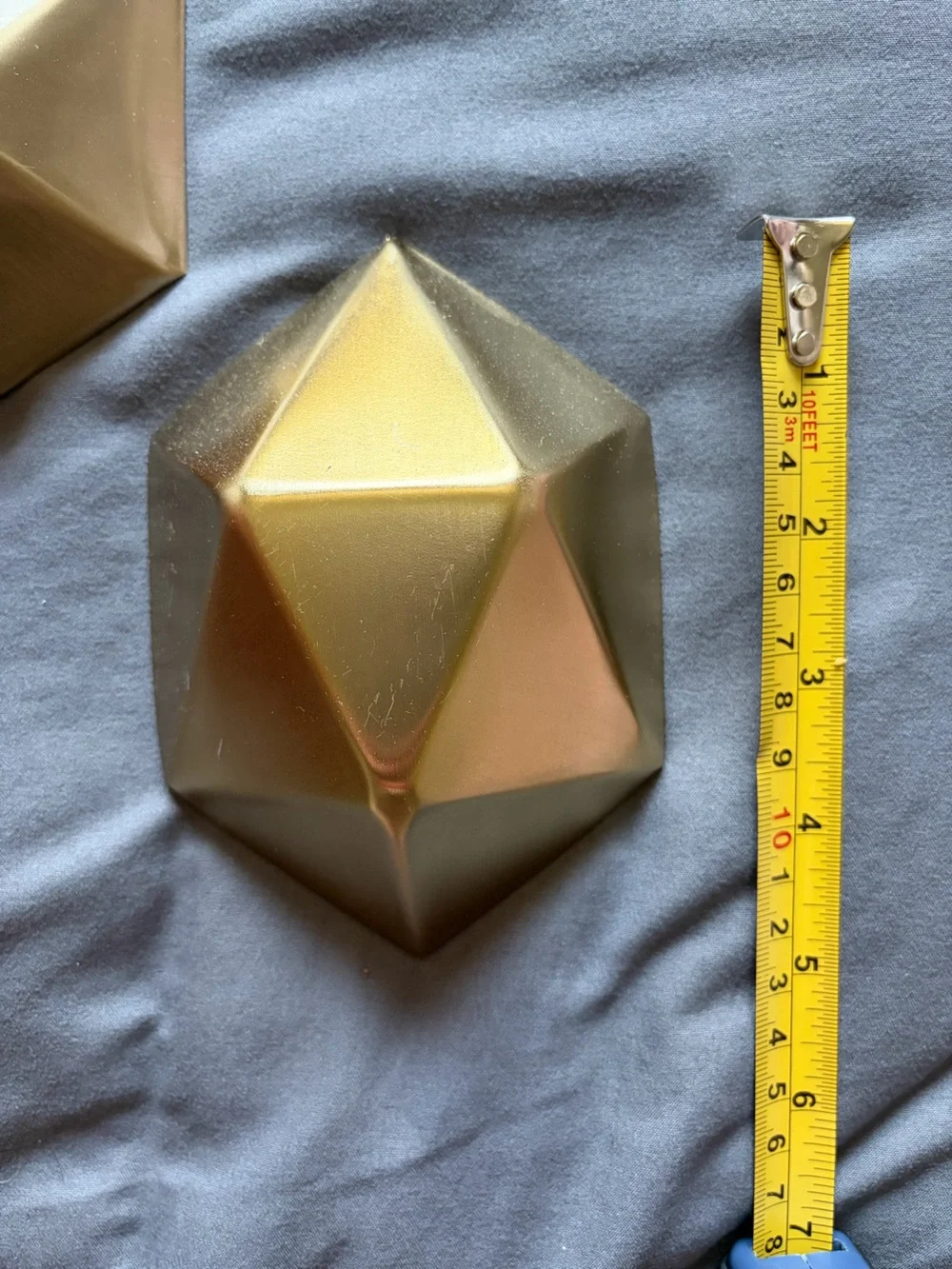 2 Geometric Metallic Decorative Wall Art - Gold Tone